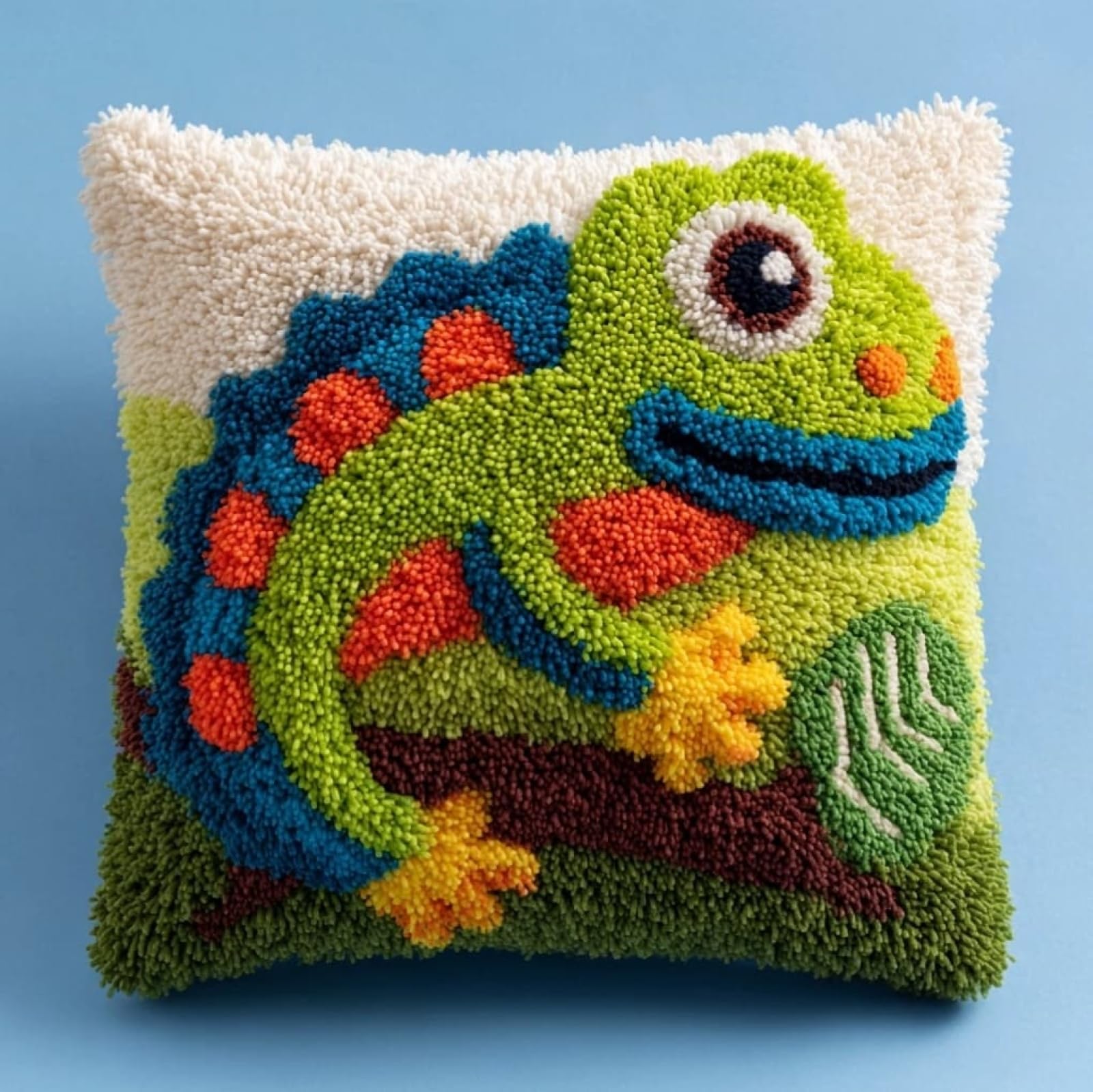 Wallustrioaw Animal Lizard Latch Hook Pillowcase Kits 17X17in,