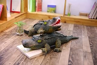 HYAKURIぬいぐるみ 特大 ワニ 可愛い熊 動物 大きい/巨大 ワニ/クマ抱き枕/お祝い/ふわふわぬいぐるみ (口開, 80cm)