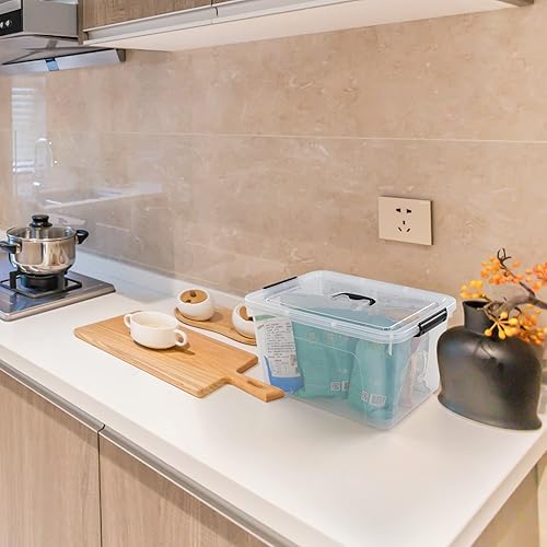 Miniatura 5 de Cajas de almacenamiento de plástico transparente de 18 cuartos de galón, paquete de 4 cajas de almacenamiento con tapas