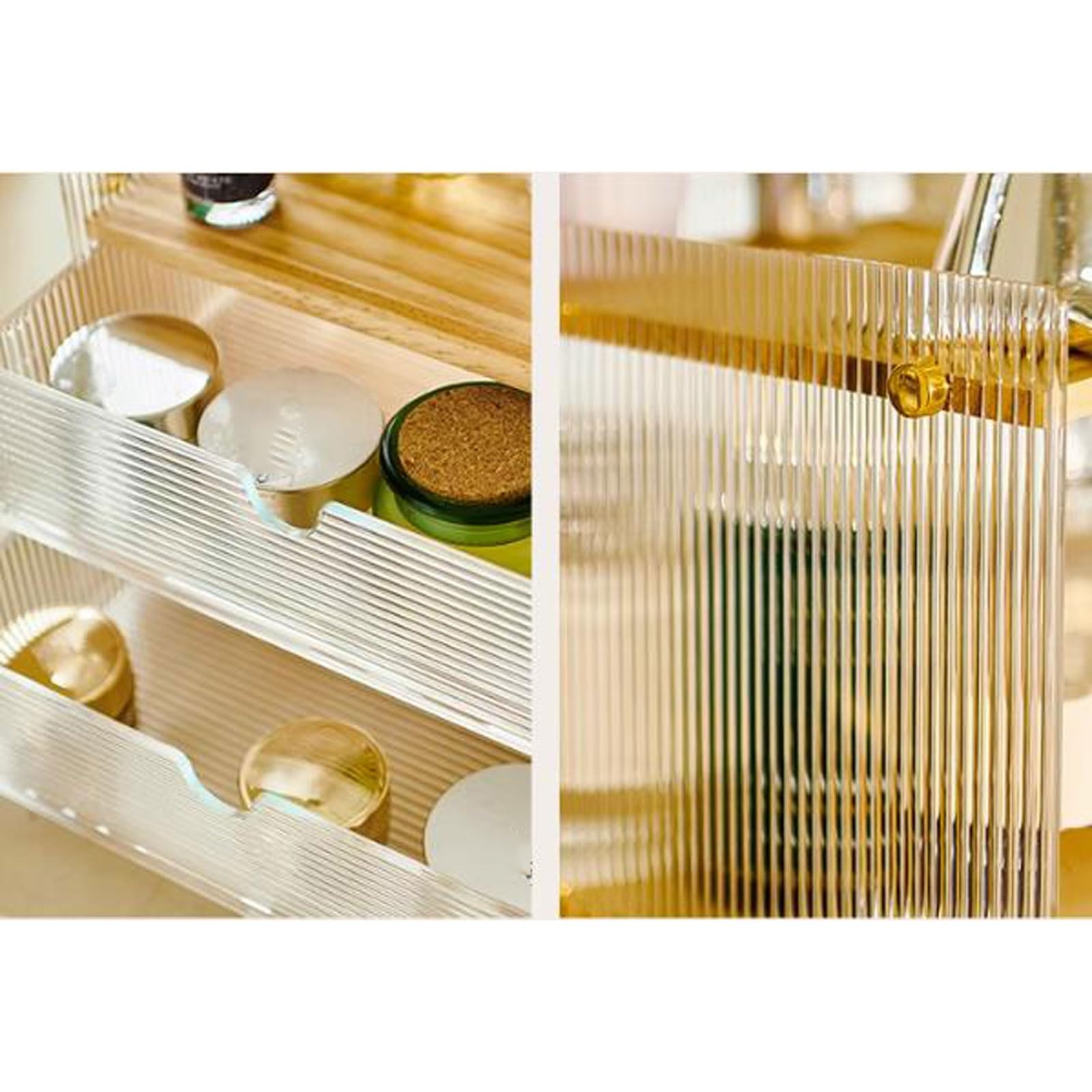 Boîte de rangement pour le maquillage Organizador de maquillaje acrílico para tocador, organizador de escritorio multifunción con 2 cajones y gabinete de almacenamiento, organizador de baño