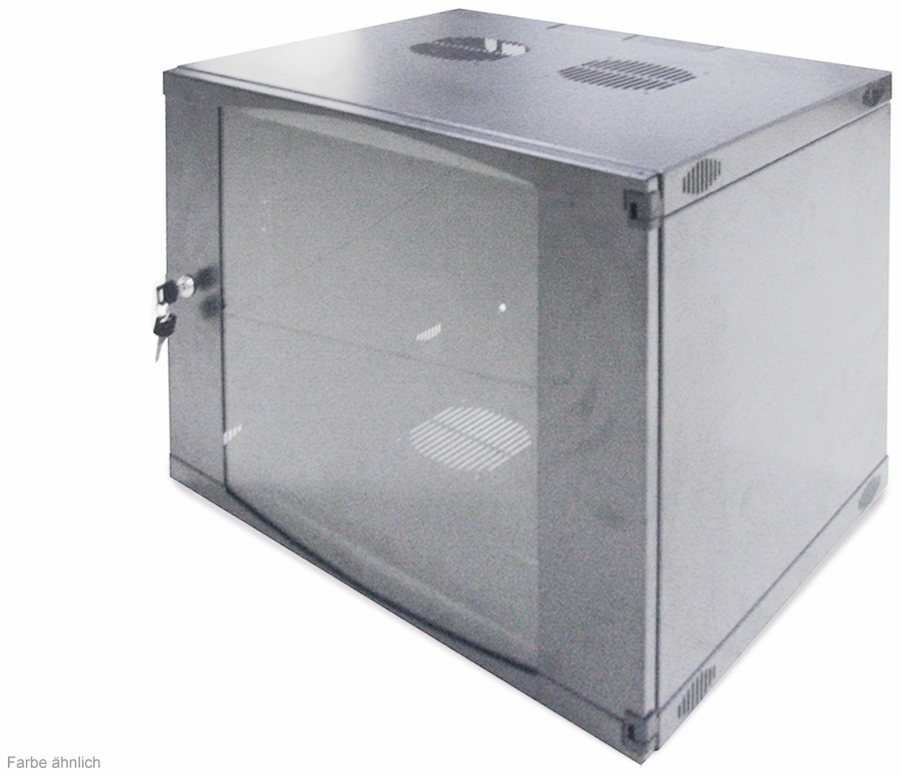 LogiLink Professional 19 Zoll Wandgehäuse mit 9 HE (Höheneinheit), Glastür mit Zylinderschloss, Flatpack, Farbe: Grau