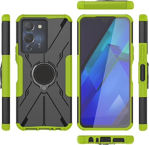 Kukoufey Funda para Infinix Note 12 Turbo, funda giratoria de 360 con función atril de doble capa a prueba de golpes para Infinix Note 12 G96  Note