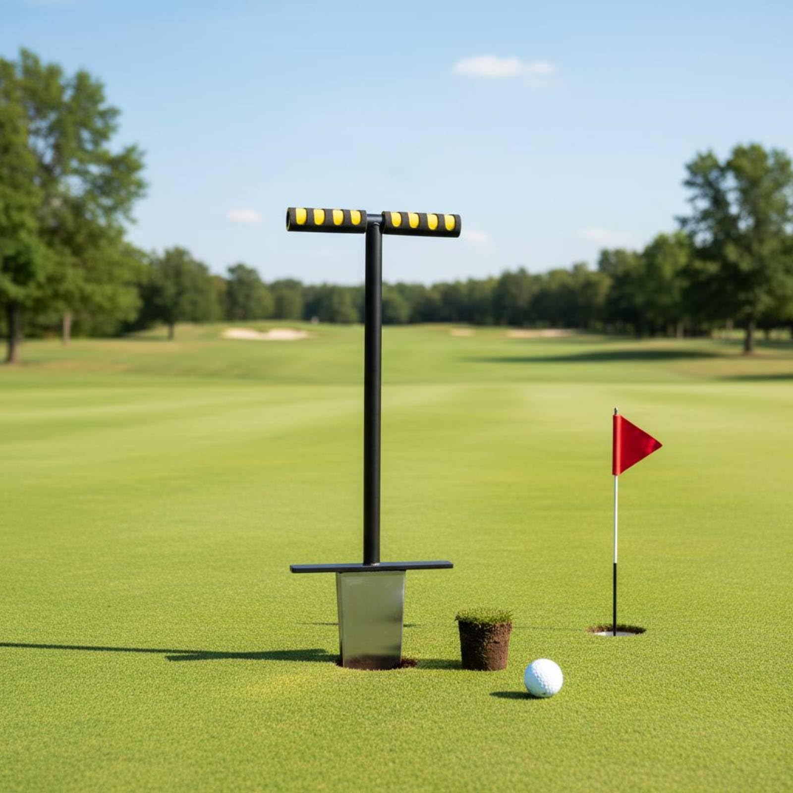 rockible Golf Bodensammler Rasen Kernstecher Bodenprobennehmer Rasenprobenstecher Edelstahlkopf Robuster Schaft für Wiederholte Nutzung für Golfplatz Pflege Wartung Inspektion