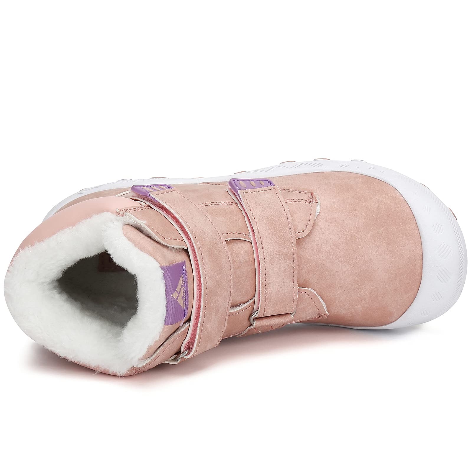 Mishansha Dziecięce buty zimowe dla dziewcząt, ciepłe buty śniegowe, z podszewką, wodoszczelne, Rosa, 30 EU