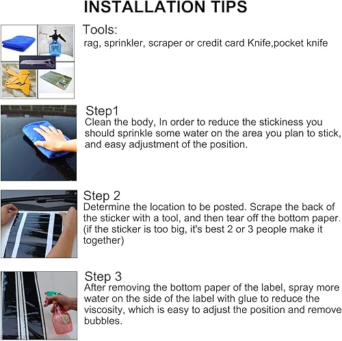 Miniatura 6 de Leasinder 2 pegatinas universales de 772 pulgadas con diseño de bandera a cuadros para el lado del cuerpo del coche autoadhesivas con tiras