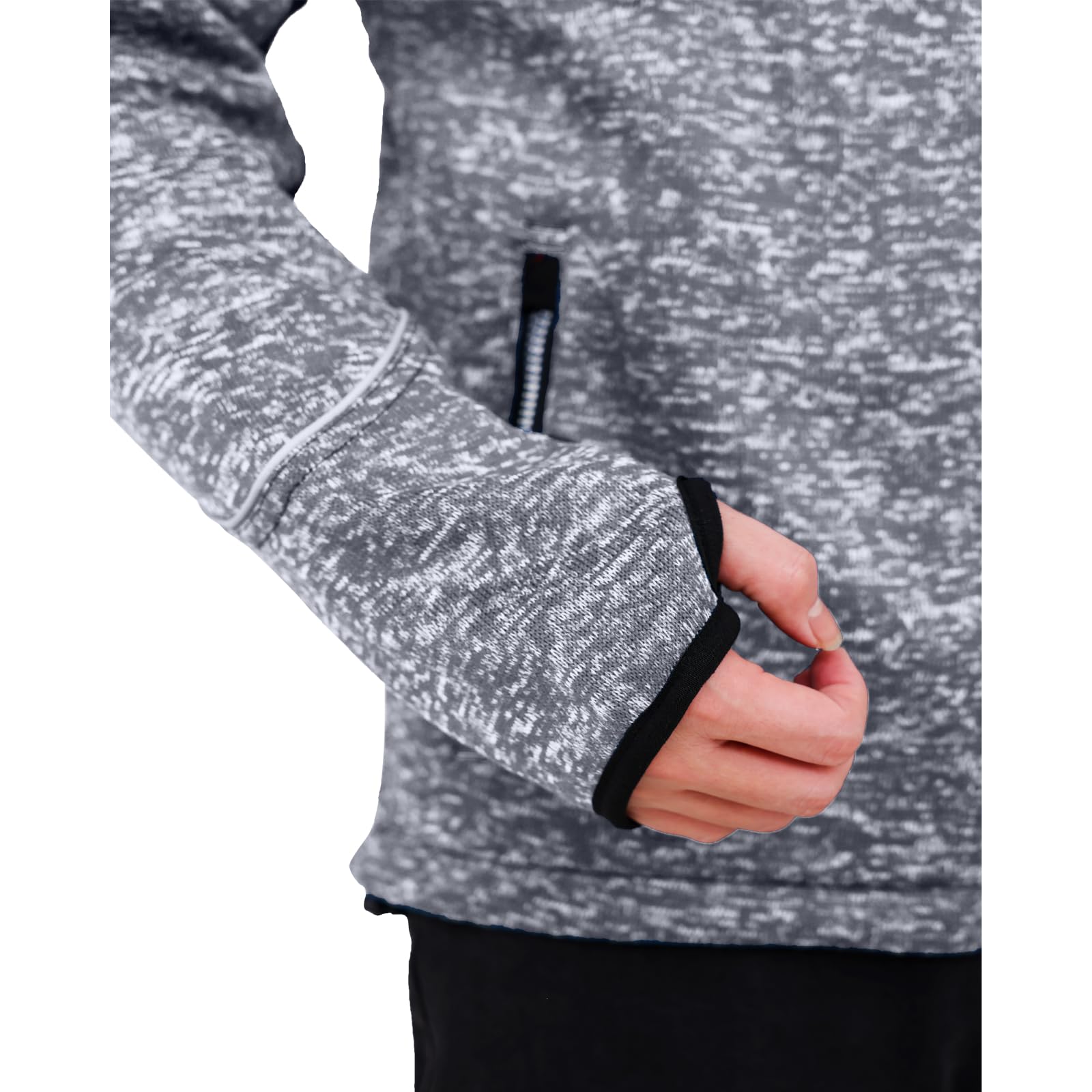 WORK IDEA Veste en polaire tricotée pour homme, veste en polaire respirante pour l'extérieur, veste chaude et légère avec fermeture éclair