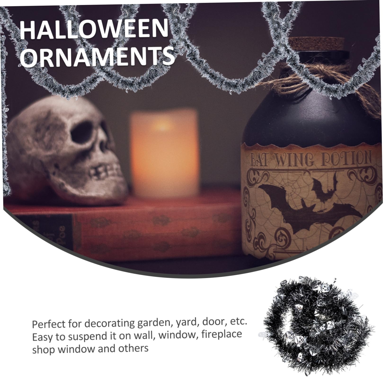 Ciieeo 5 Set Di Decorazioni Di Halloween 10 Piedi Di Filanti Di Orpello Ghirlande Di Halloween Decorazioni Per Camera Da Letto Decorazioni Per Interni E Cortile 3 Pezzi * 5