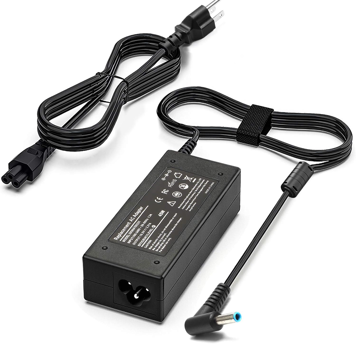 Always-On Safe, 45W Blue Tip Charger for HP Laptop Model 14