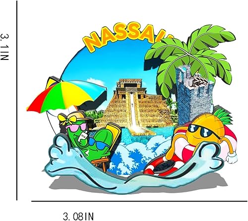 Miniatura 3 de Imán de nevera con imán de Nassau de Bahamas, monumentos en 3D de madera, recuerdos coleccionables, decoración hecha a mano -717
