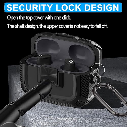 Miniatura 3 de JIML Bloqueo seguro mejorado Compatible con Beats Studio Buds (2021)  Beats Studio Buds+ (2023) Funda protectora militar de TPU que absorbe los