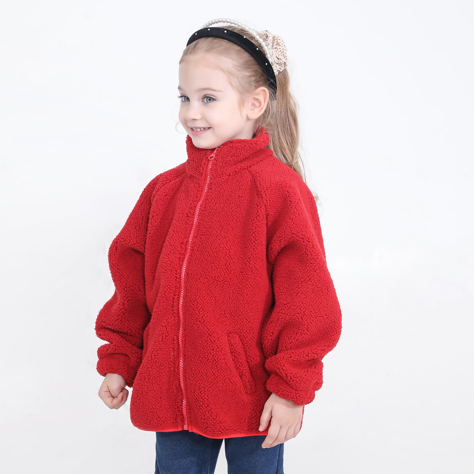 Gajaous Giacca in pile Sherpa per bambini, giacca con zip per neonati e ragazzi, pesante e calda, abbigliamento esterno per 1-6 anni