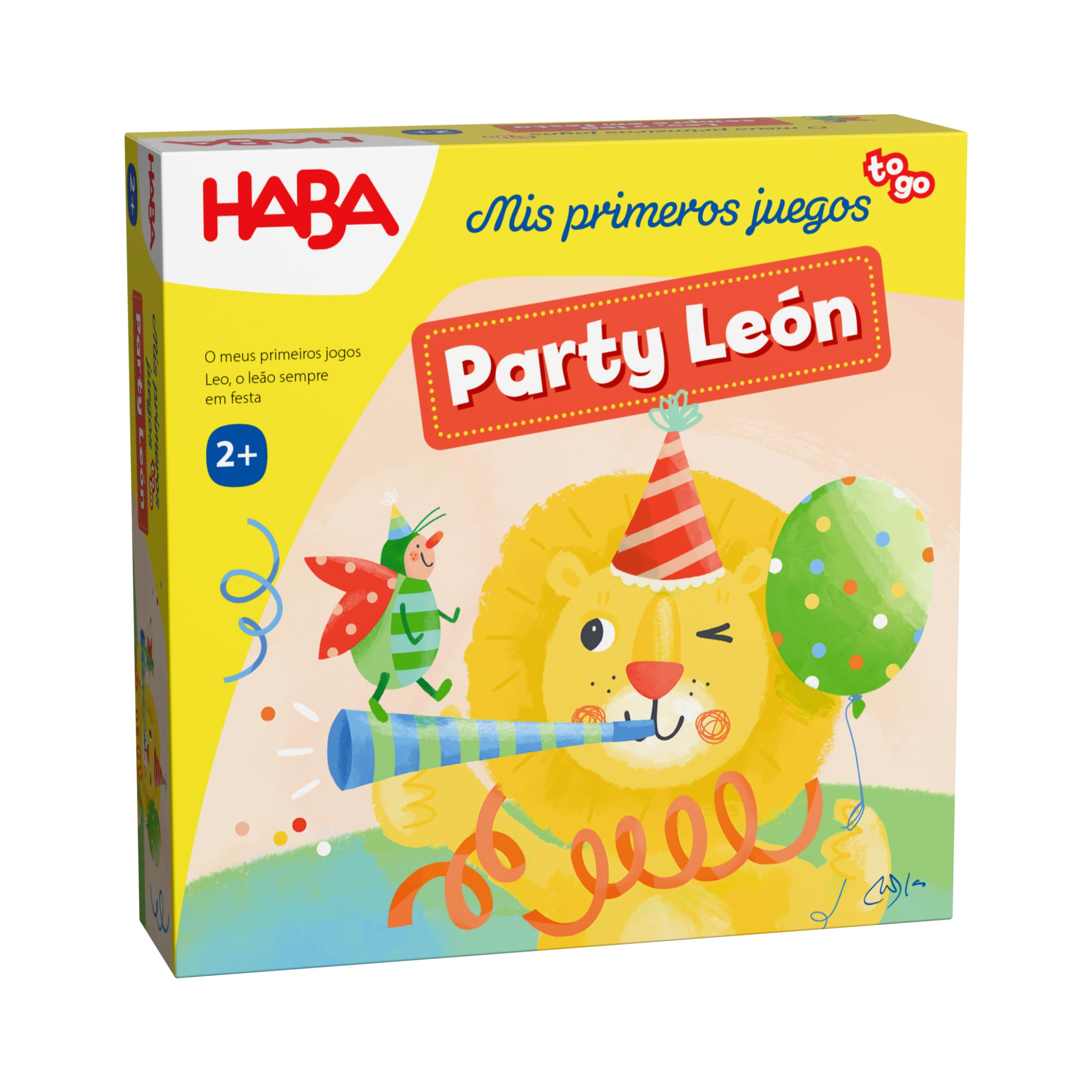 HABA 2012213002 - Mis Primeros Juegos – Party León, Primer Juego Infantil de Mesa de Memoria, de Viaje. Más 2 años