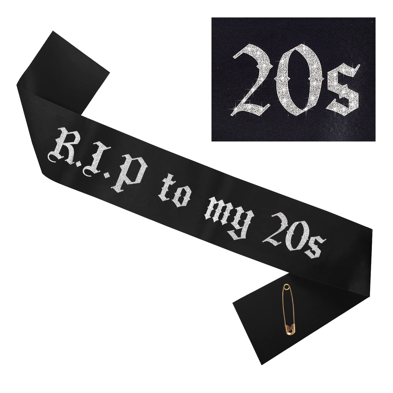 WANGDEFA R.I.P to My 20s Sash RIP to My 20s Birthday Sash for Girl for 30 th Birthday Girl Funeral for Youth 30th Decorations