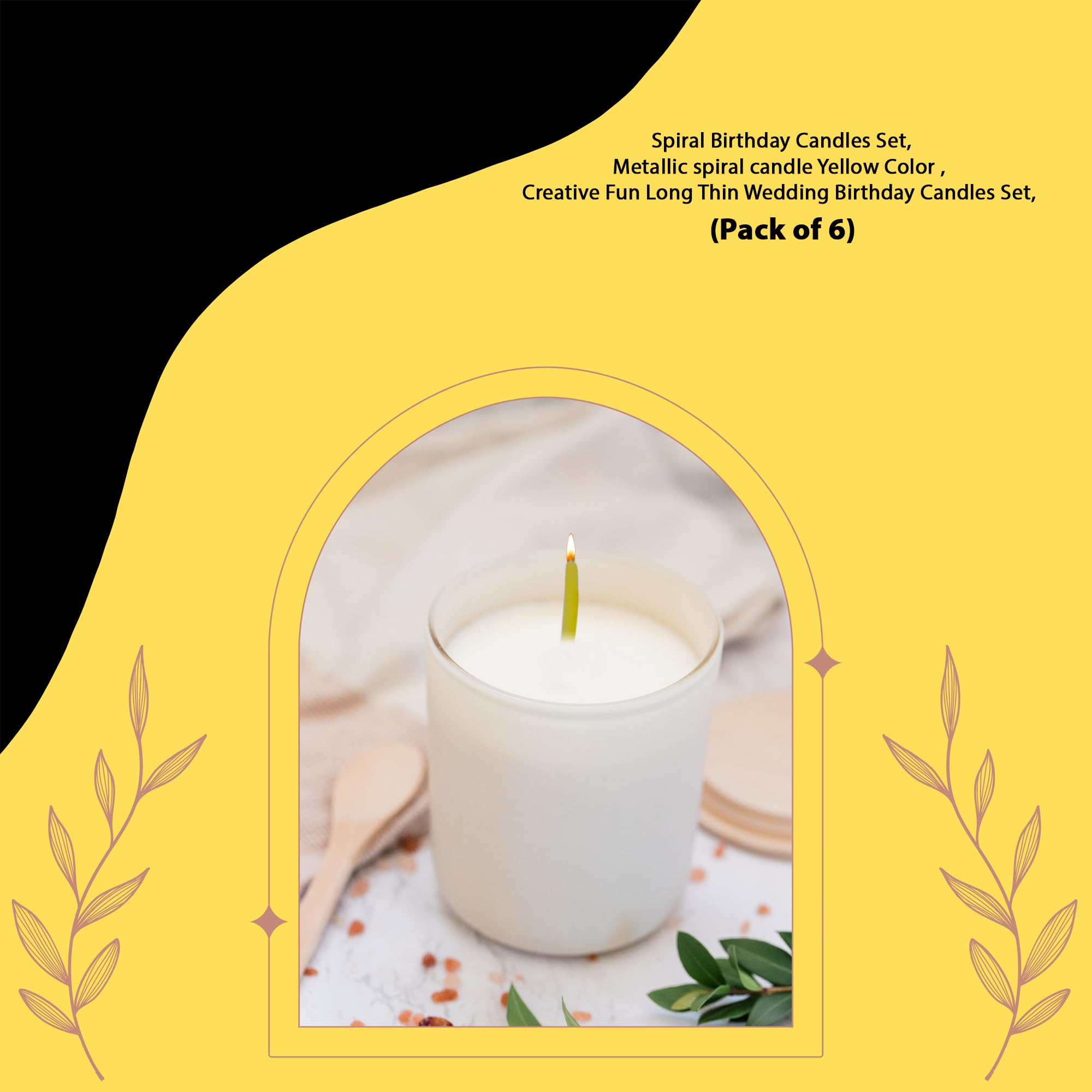 “Lalantopparties Yellow Spiral Candle - Decorative Candle for Home, Parties, and Events” 4