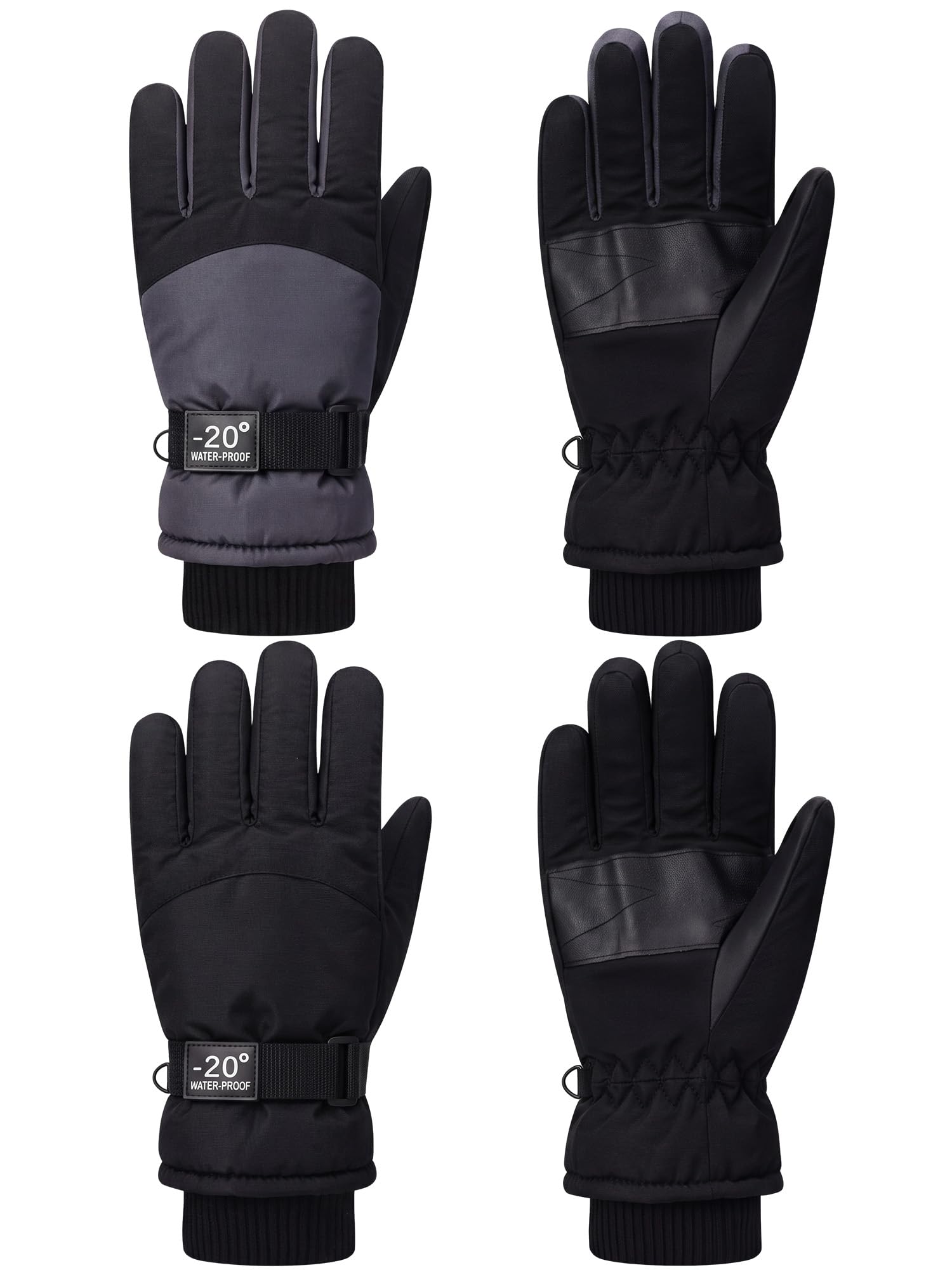 SATINIOR 2 Pair Kids Winter Gloves