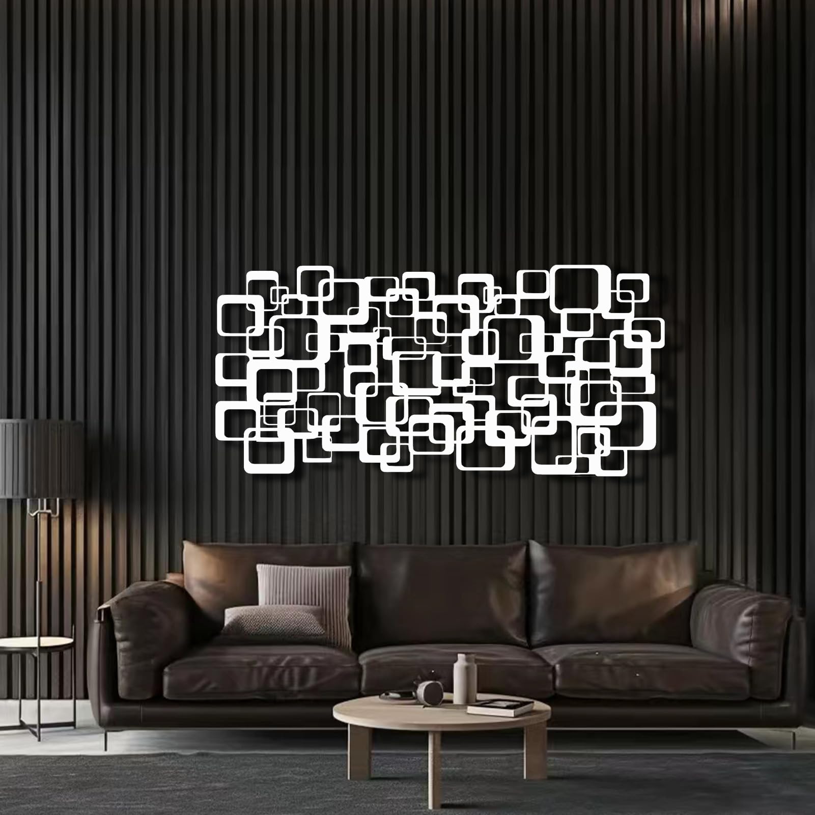 Œuvre d'art murale en métal design Mid-century pour poésie intérieure