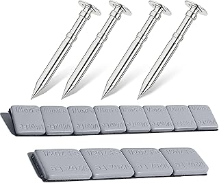 DZrudun Pinewood Car Speed Kit-4oz Lead-Free Pinewood Weights (12 Pcs)+4 Polished Grooved Axles|1 Inch Pro-Grade Derby Car Axles for Zero Wobble & Friction Reduction|Precision COG Tuning for Max Speed