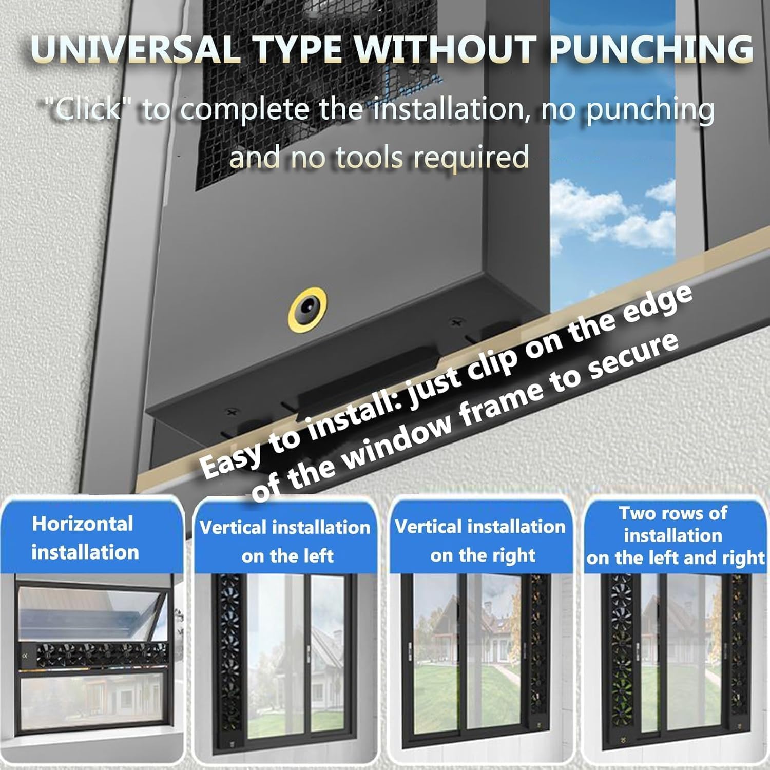 Retractable Window Exhaust Fan, Comfort Zone Window Fan for Bedroom, Retractable 35-135cm, 5CM Retractable, 0-2800 RPM, for Home, Kitchen, Bedroom and Office