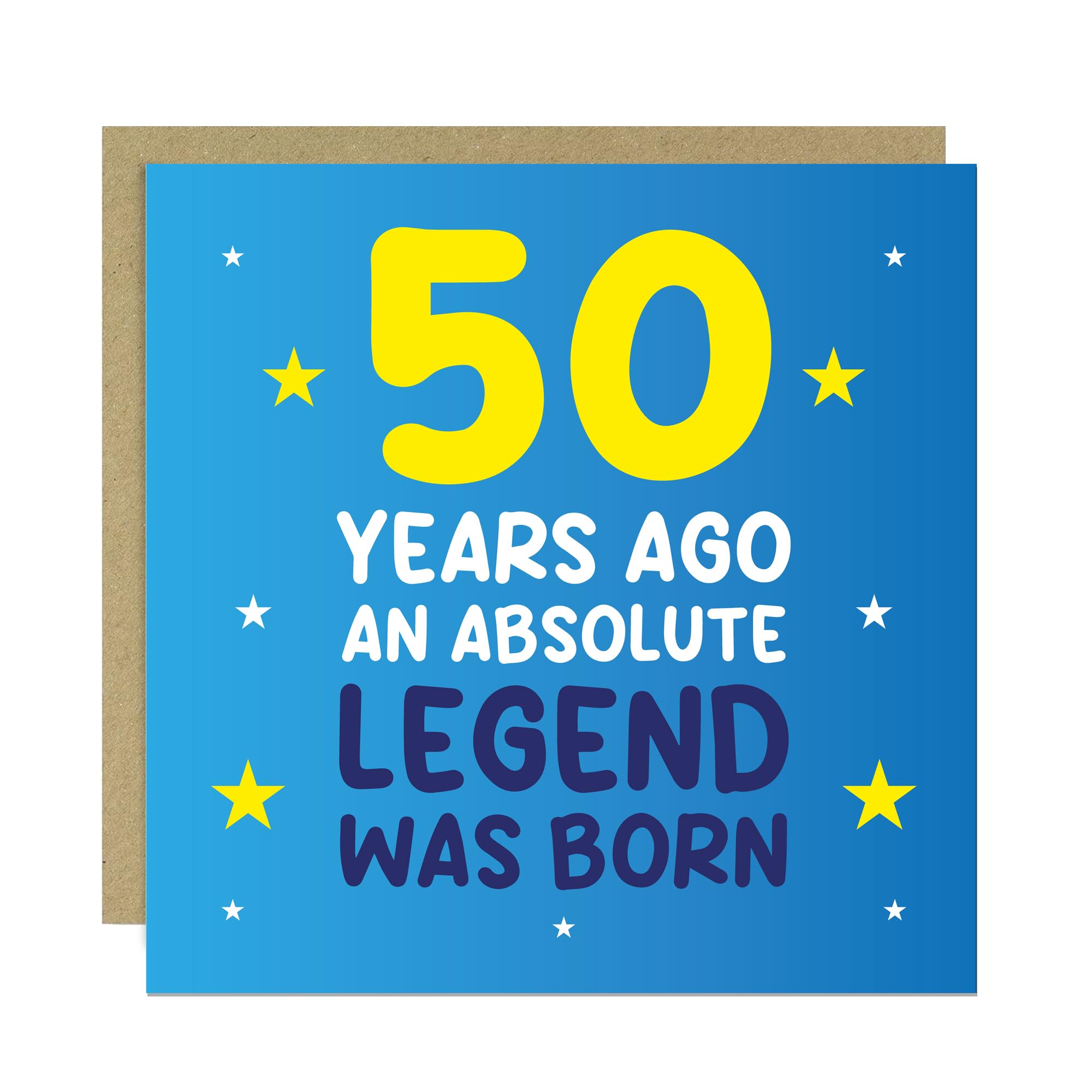 RED OCEAN 50th Birthday Card for Him Funny Card For 50 Year Old Men Dad Uncle Grandad Milestone 50th Birthday Card for Him With Kraft Envelope