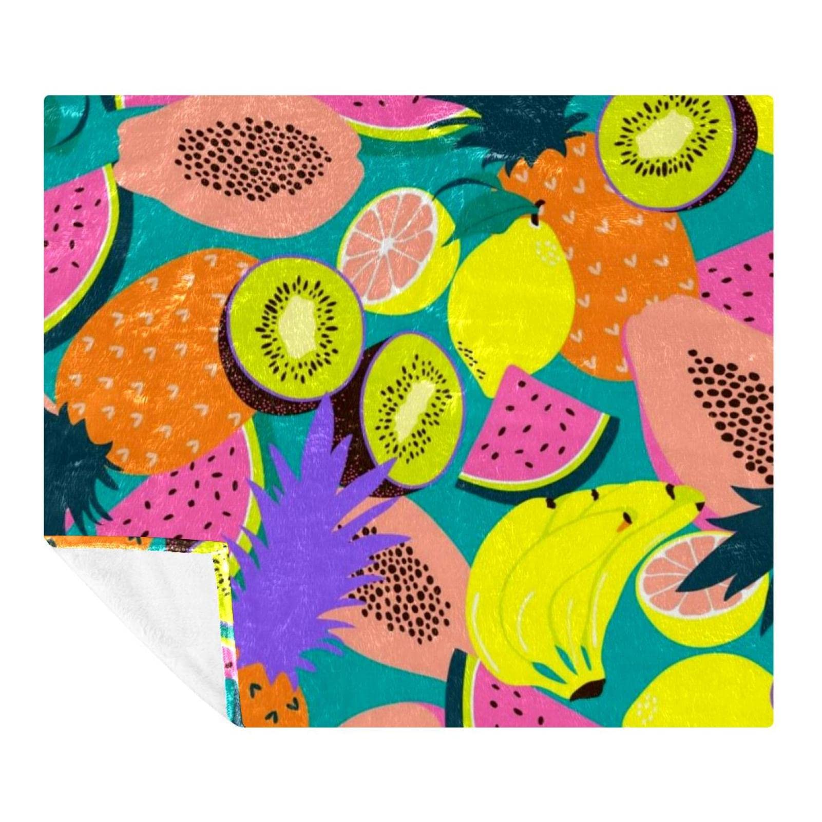 Couverture canapé légère imprimé ananas et pastèque pour vos voyages