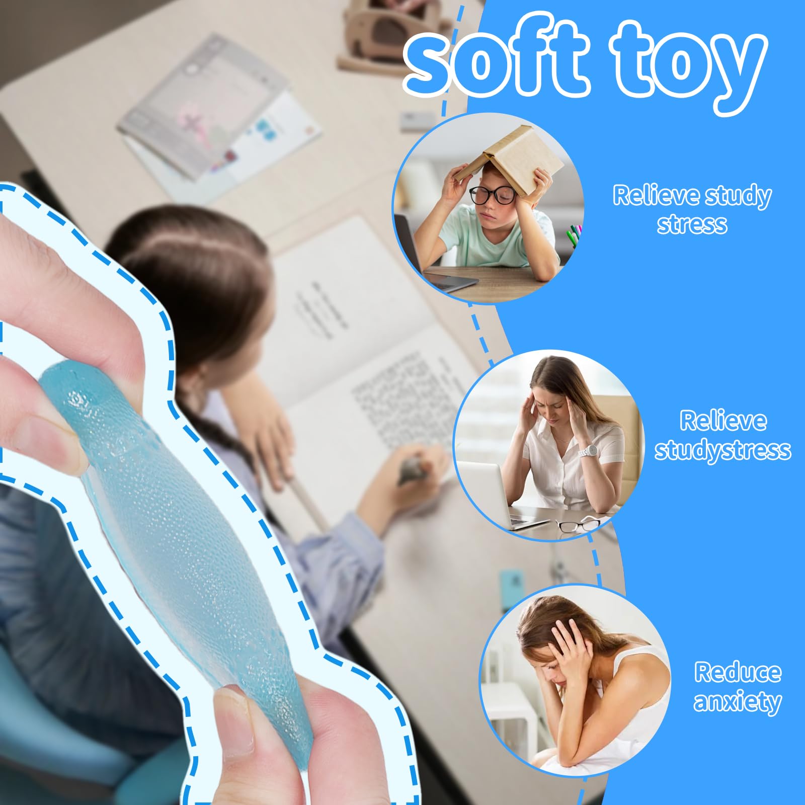 Graphinza Stress Balls for Kids and Adults, Maltose Soft Stress Relief Balls 1.37in, Slow Rise Sensory Toy - Image 4