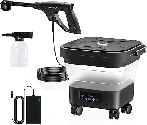 Lavadora a presión portátil inalámbrica con tanque de 3.4 galones, boquilla 6 en 1, máximo 522 PSI, batería de litio de 4000 mAh, duración de la