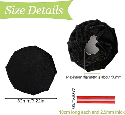 Vista 2 de Cubiertas de manija de puerta UFURMATE, 4 piezas, cubiertas de perilla redonda decorativa negra, guante de manija de puerta suave, protector de Negro