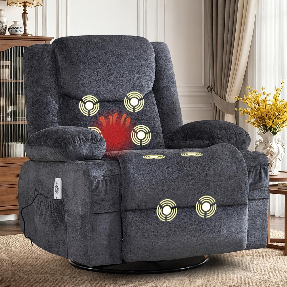 Oversized Massage Recliner Chair with Heat Function