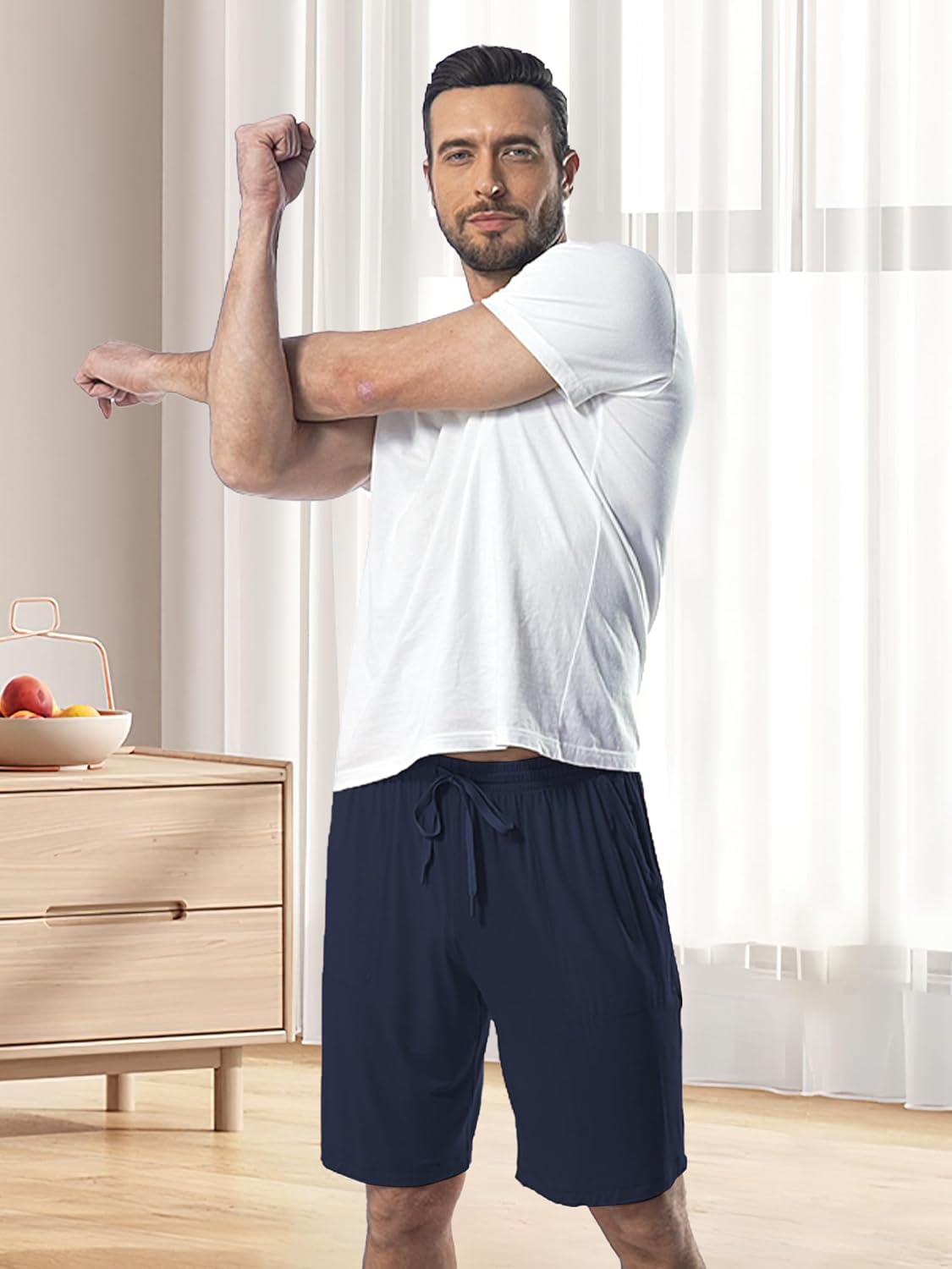 COLORFULLEAF Men's Pajama Shorts Soft Lightweight Sleep Shorts Comfy Lounge Pants with Pockets 2 or 3 Pack - Image 7