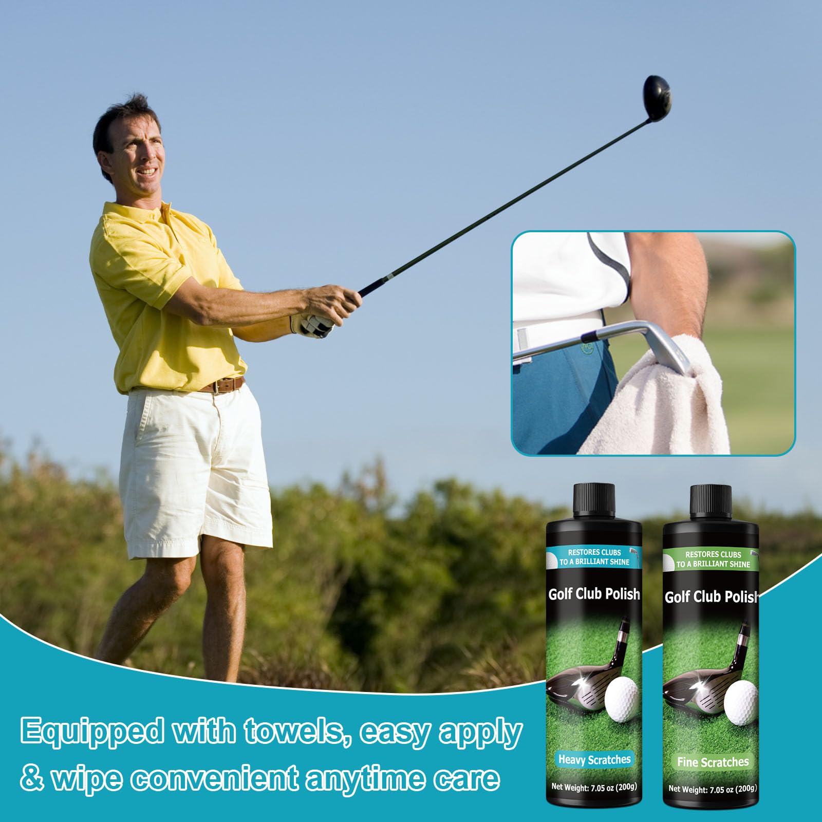 Kit de pulido para palos de golf 14.5 oz elimina rozaduras arañazos metal zinc aluminio acero