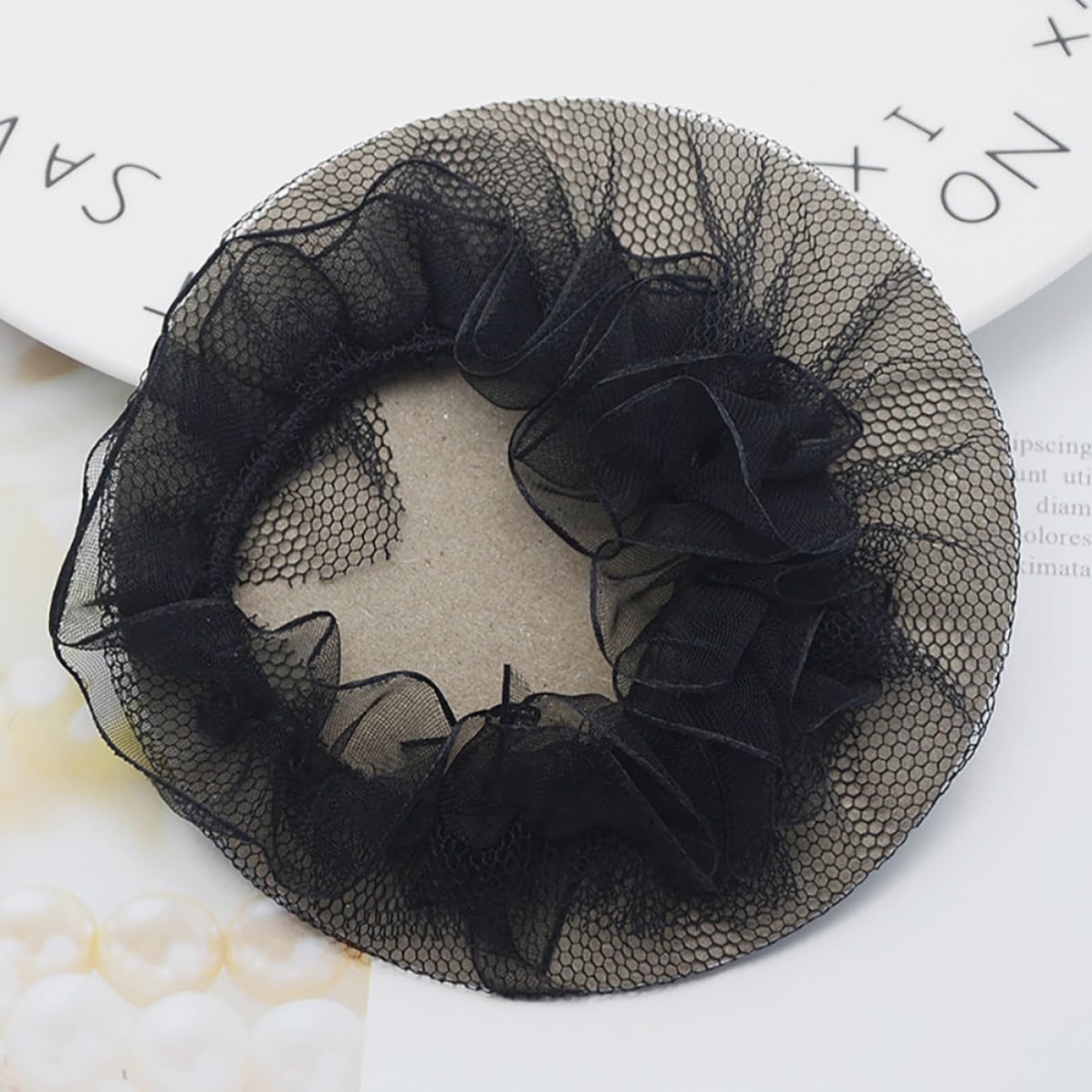 20pcs Black Elastic Hair Net, Breathable Cloth Ballet Accessory