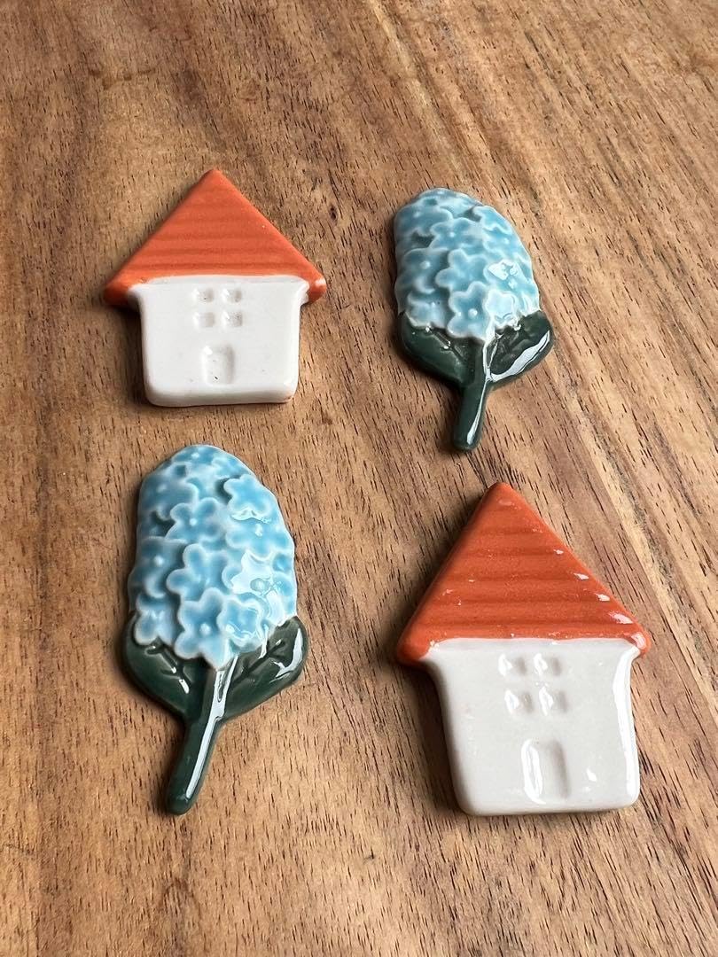 家とお花の箸置き4つセット