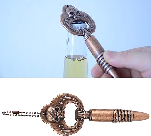 Miniatura 5 de Abridor de vino de aleación de zinc, abrebotellas de cobre retro, barras de forma de calavera para cocinas