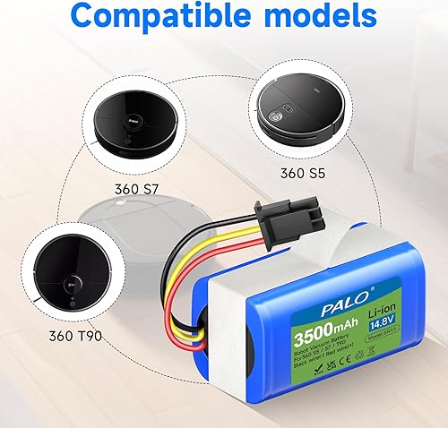Miniatura 2 de Batería de 14.8 V 3500 mAh para robot aspirador 360 S5 S7 S7 Pro T90 X9 batería de repuesto