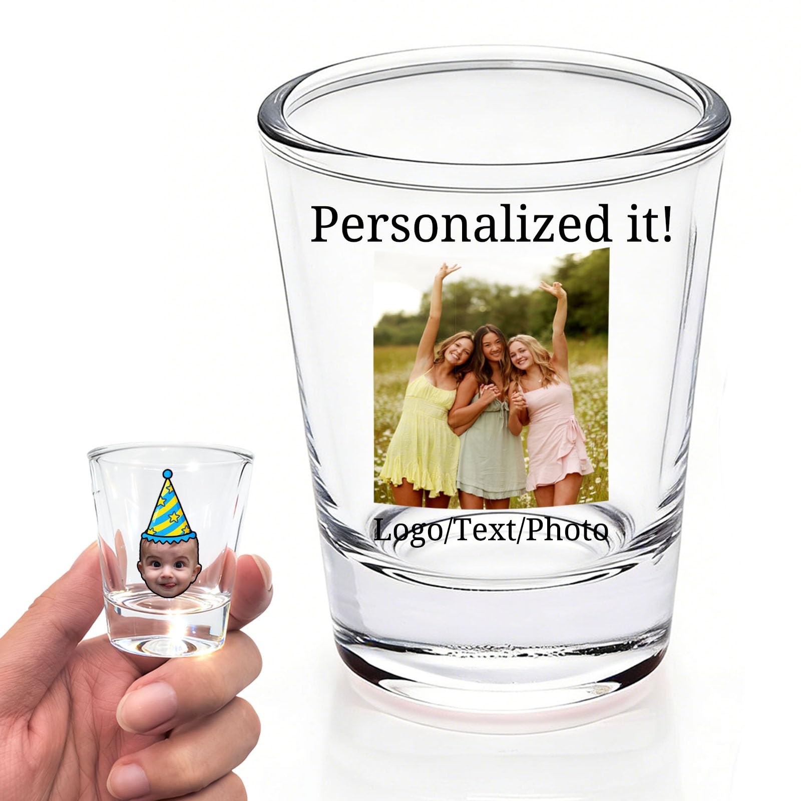 kioskbanks Custom Shot Glasses Personalised Photo Text Shot Glass Party Favors Customised 2oz Glass Funny Birthday Gifts, Tequila Shot Glass, Bourbon Glass โ image 1
