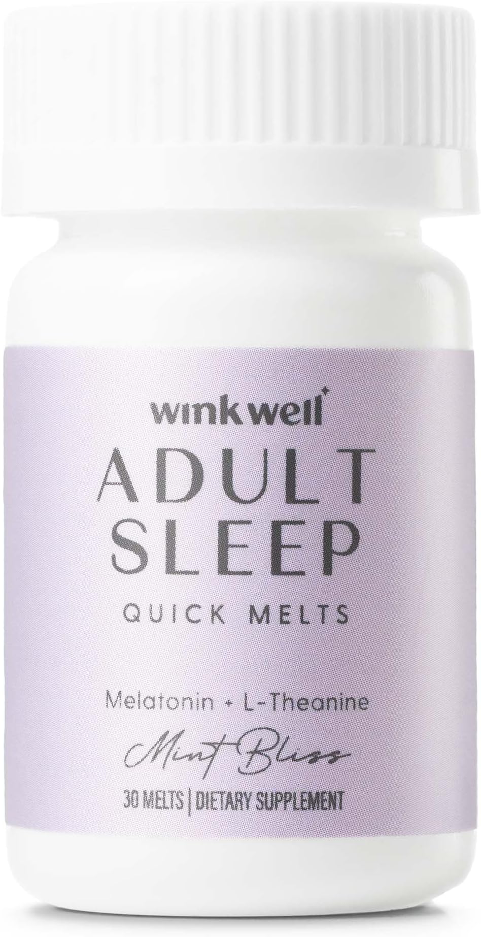 Wink Well 3 mg Melatonin Sugar Free Sleep Melts for Adults- Nighttime Natural Sleep Aid to Help Increase Sleep, Boost Immune System- Easy Dissolvable Sleep Supplement- 30 Tablets