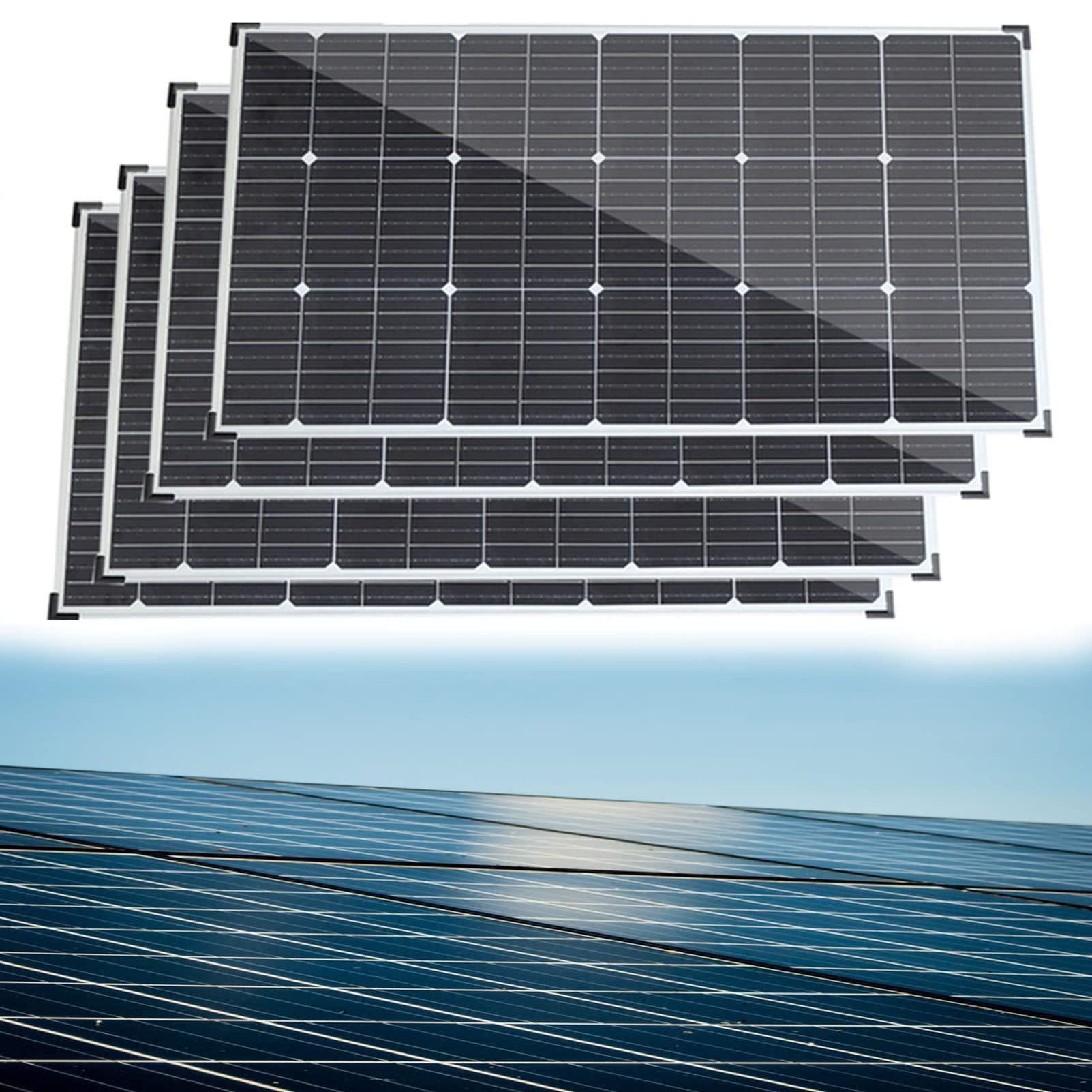 Kit Pannello Solare, Kit Pannello Solare 200 W per silicio monocristallino Impermeabile Domestico, Ricarica di batterie da 12 V con Controller 40 A, Quattro Pezzi