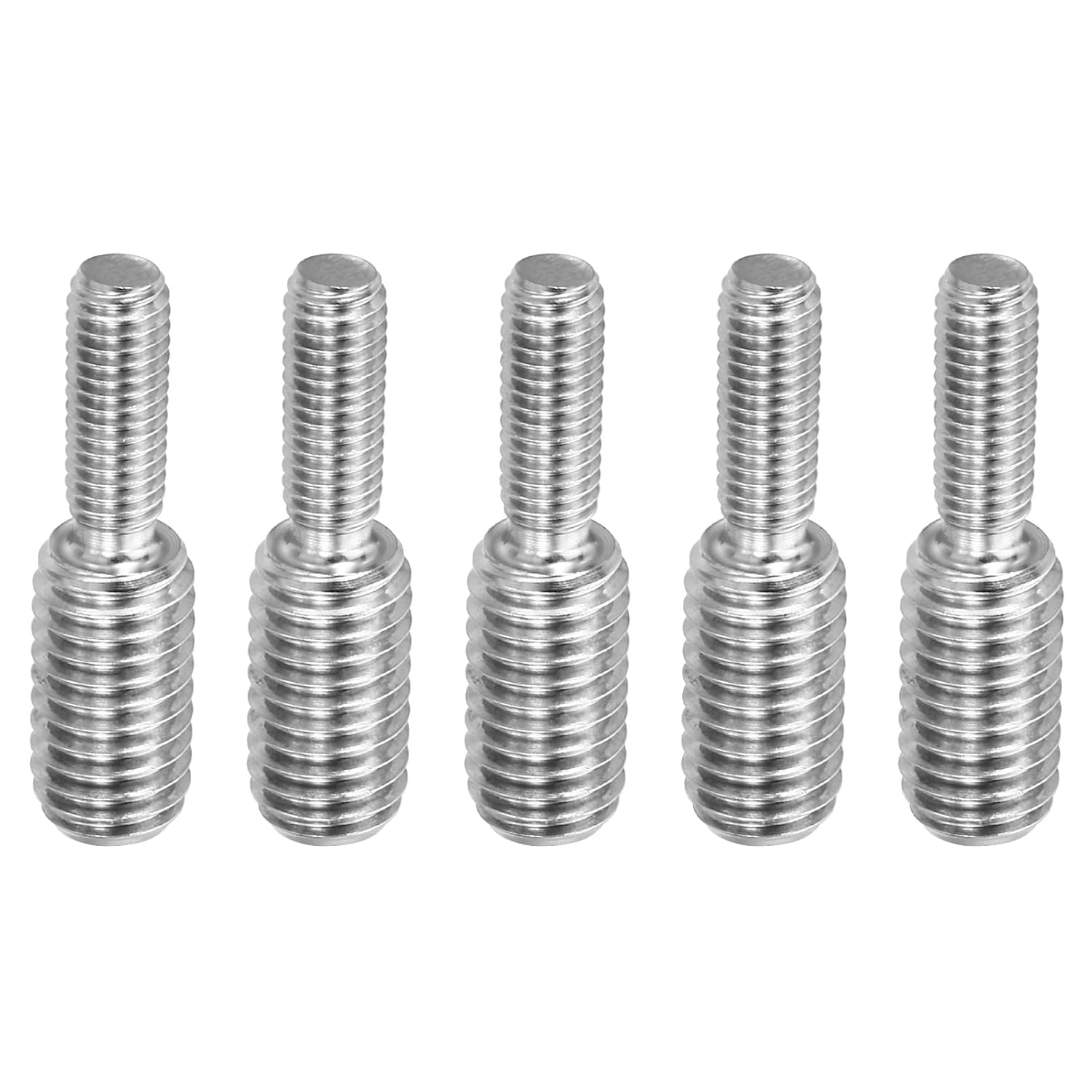 M5xM8x30mm Double End Threaded Stud Screw Bolt, 5 Pack 304 Stainless Steel Rod Bolts Thread Reducer Adapter for Furniture Hardware