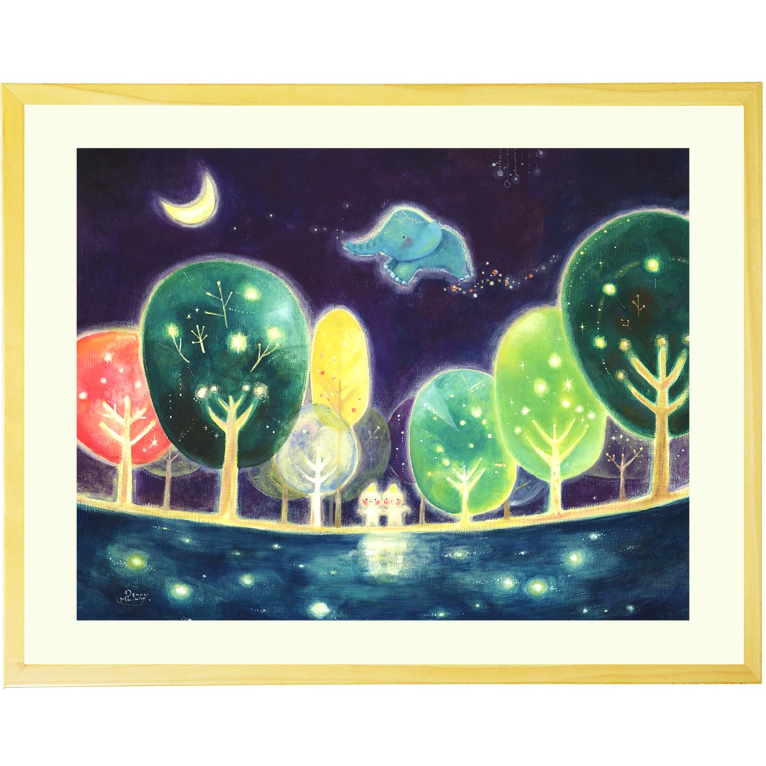 Amazon.co.jp: 優しい癒しの絵画 インテリア 壁掛け 「心の森が輝く