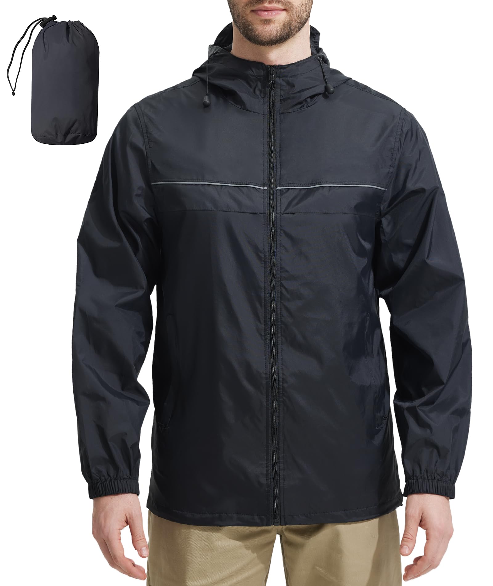 SWISSWELL Men’s Packable Waterproof Windbreaker