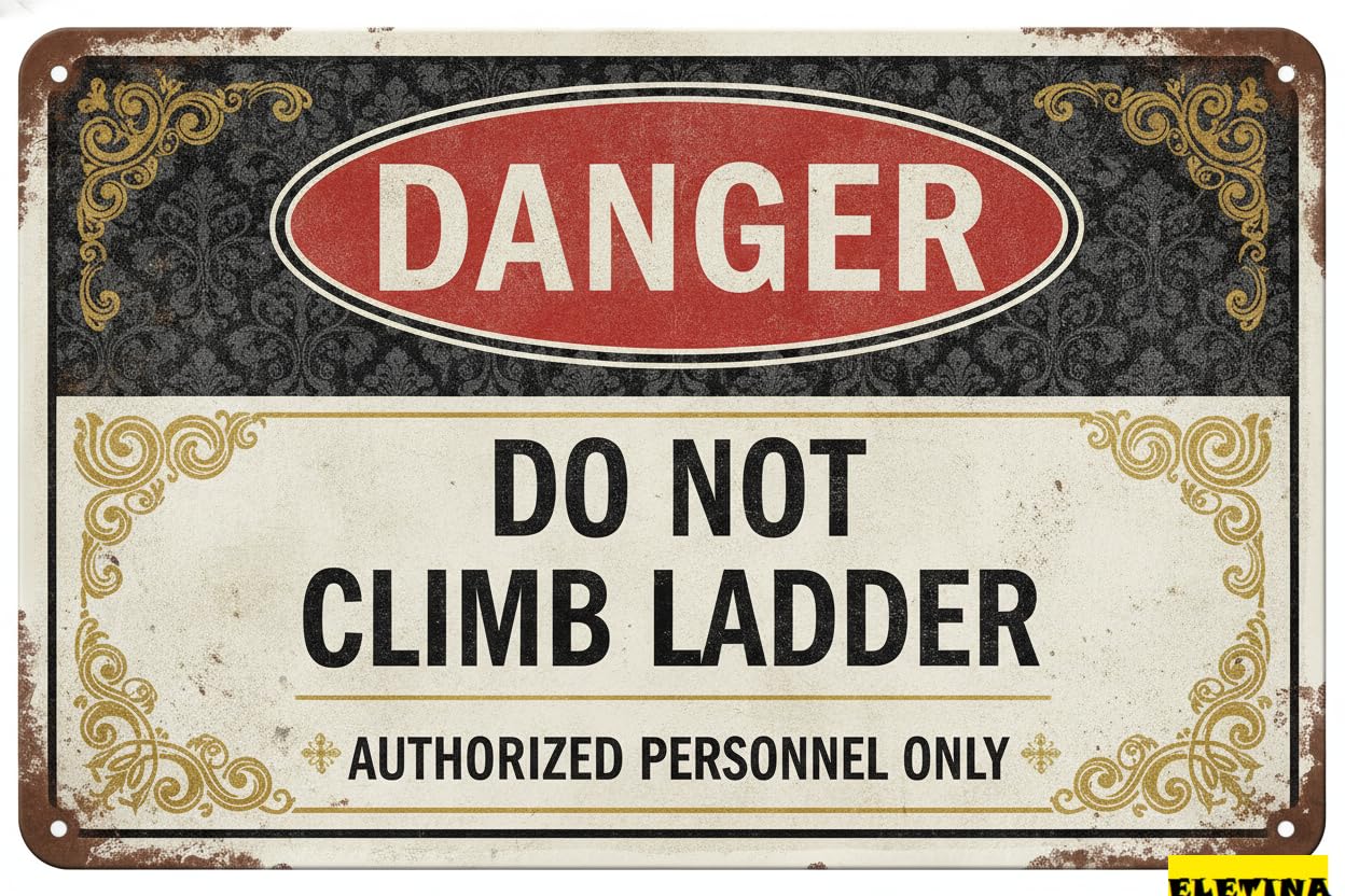 Danger Do Not Climb Ladder Authorized Personnel Only OSHA ANSI Compliant Construction Site Metal Sign 8x12in