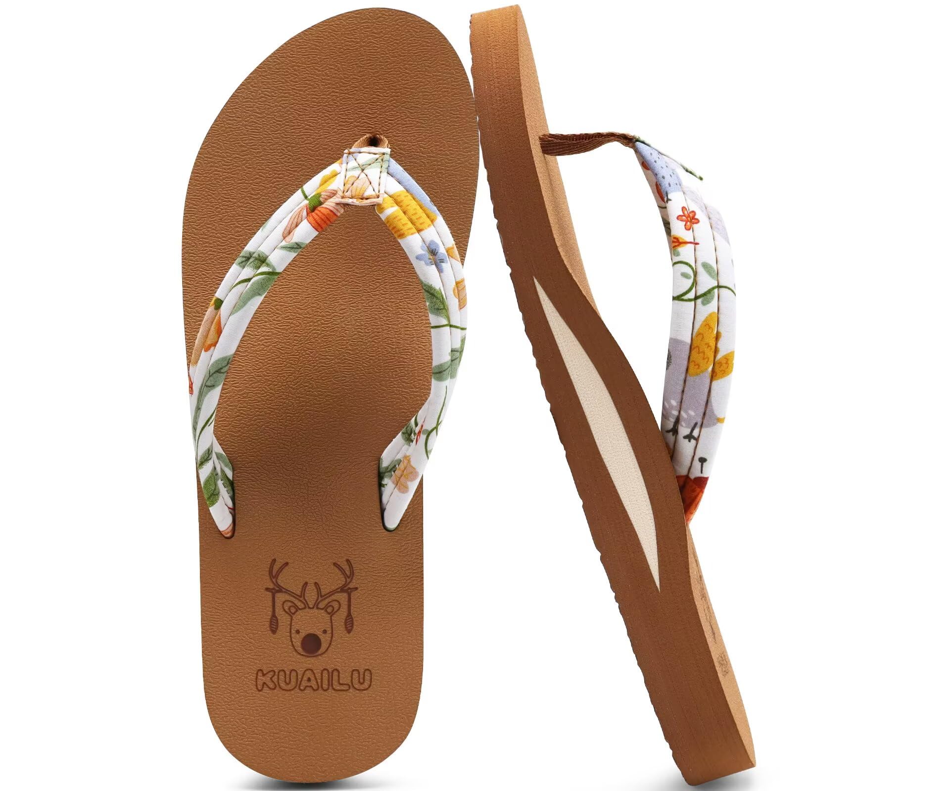 KuaiLu Infradito Donna Estive Comode Stoffa Righe Ciabatte Arch Support Spiaggia Piscina Sandali Mare Leggere Antiscivolo Gomma Suole
