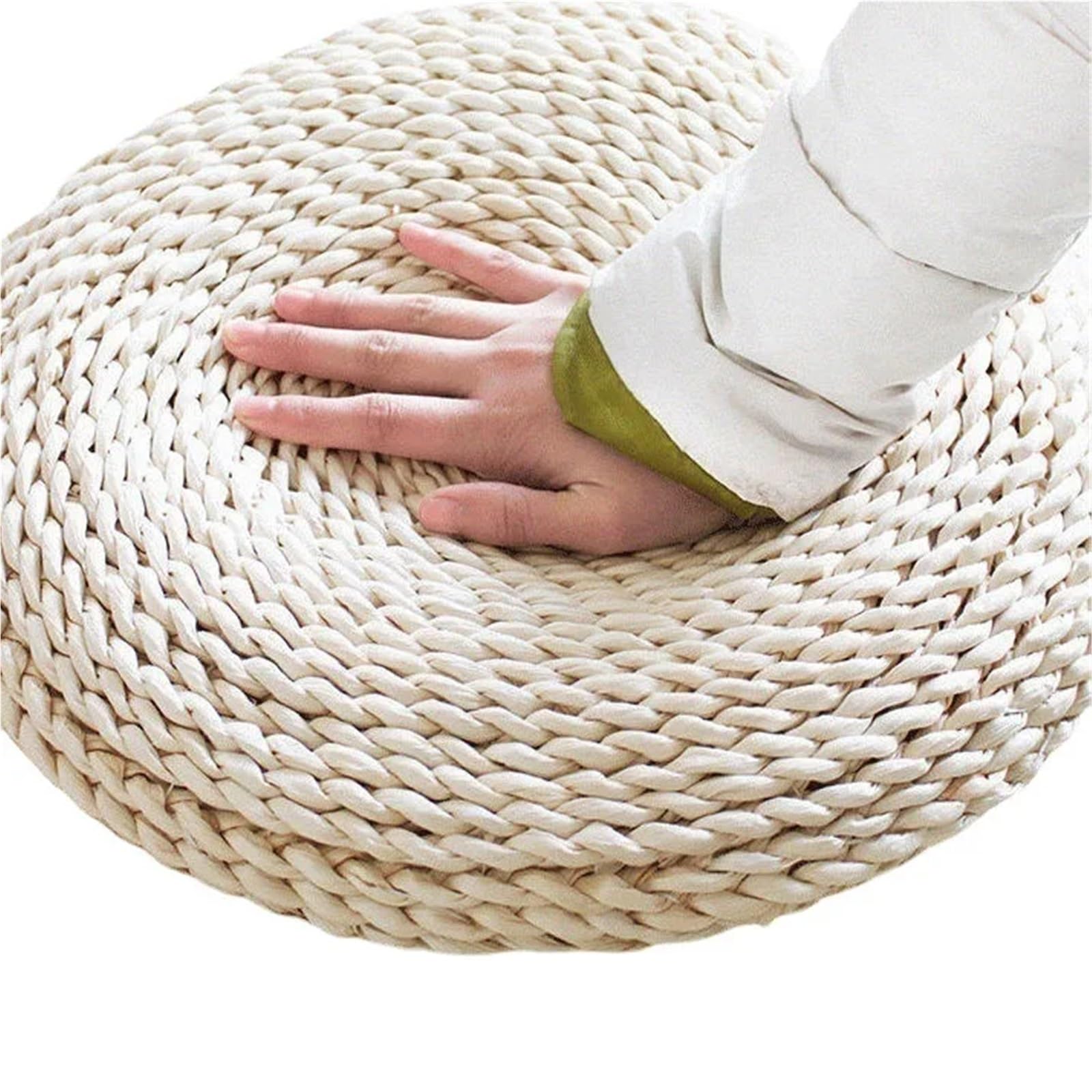 Cojin Meditacion Almohada suave de suelo paja, cojín redondo, estera Tatami tejida a mano, almohadilla meditación for ceremonia del té y Yoga
