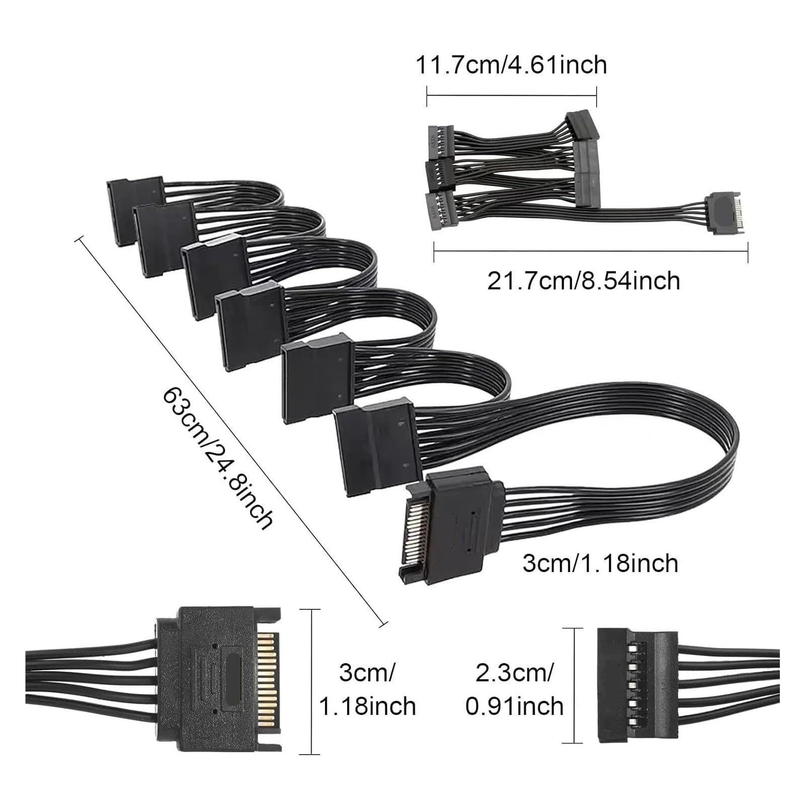 Générique Câble répartiteur d'alimentation SATA 15 broches 1 vers 3/4/5/6