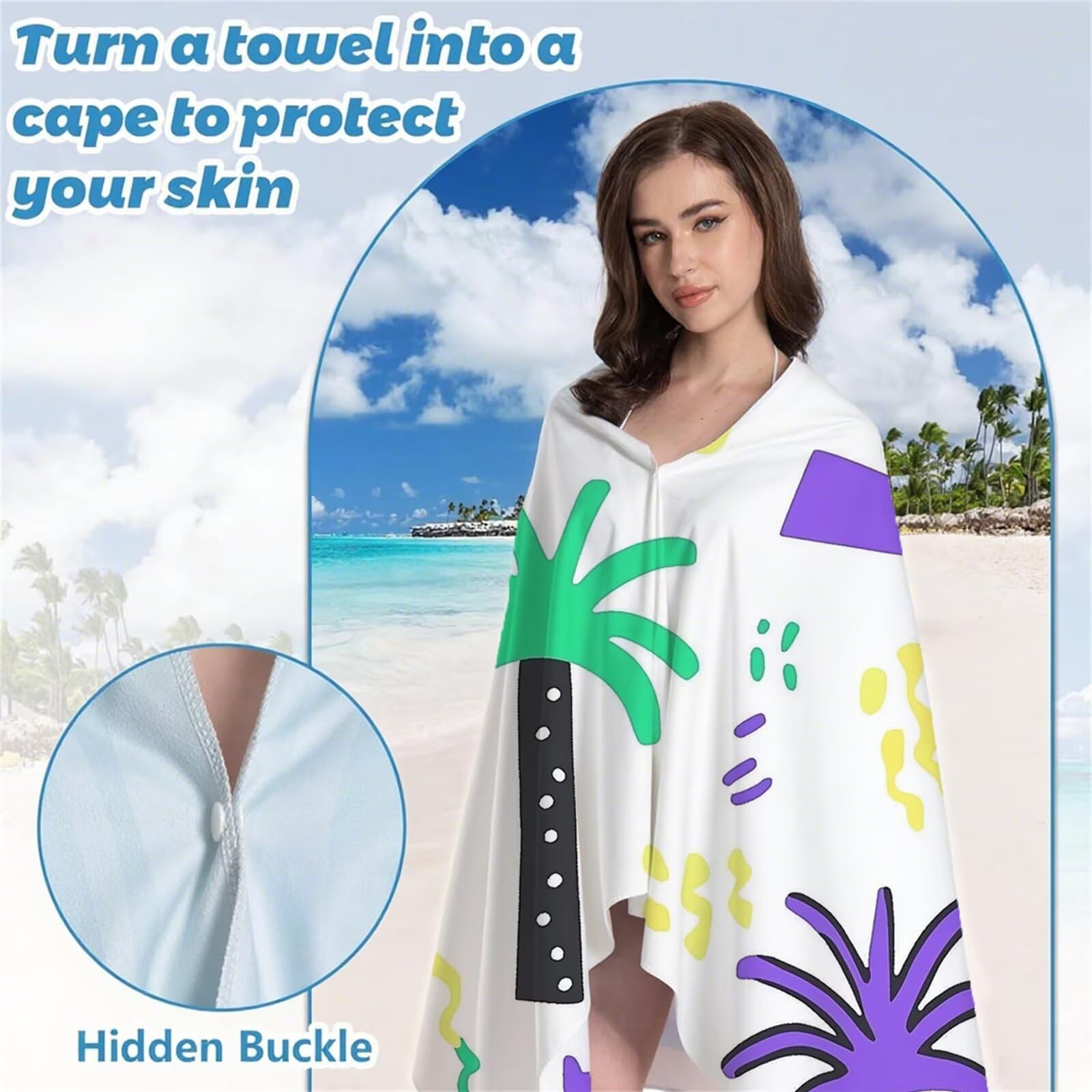 Serviette de Plage XXL 220x100 cm Anti Sable et Séchage Rapide Microfibre Drap de Plage Serviette de Bain Grande Taille Drap de Bain pour Homme Femme Voyages Natation Camping Pique Nique Moderne S-714