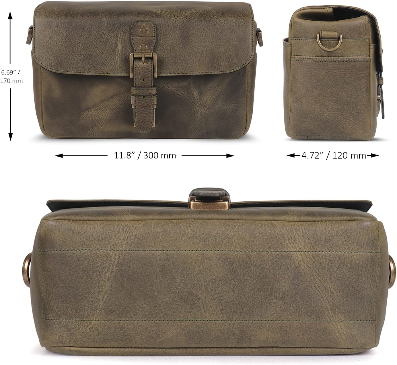 Flash Deals - 40% OFF MegaGear Torres Genuine Leather Camera Messenger Bag for Mirrorless, Instant and DSLR Cameras