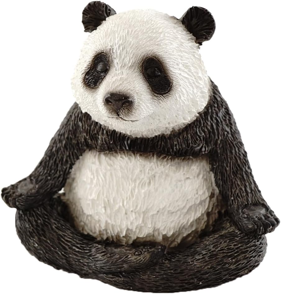 Top Collection Miniature Fairy Garden and Terrarium Cute Yoga Panda-Meditation Lotus Pose Figurine