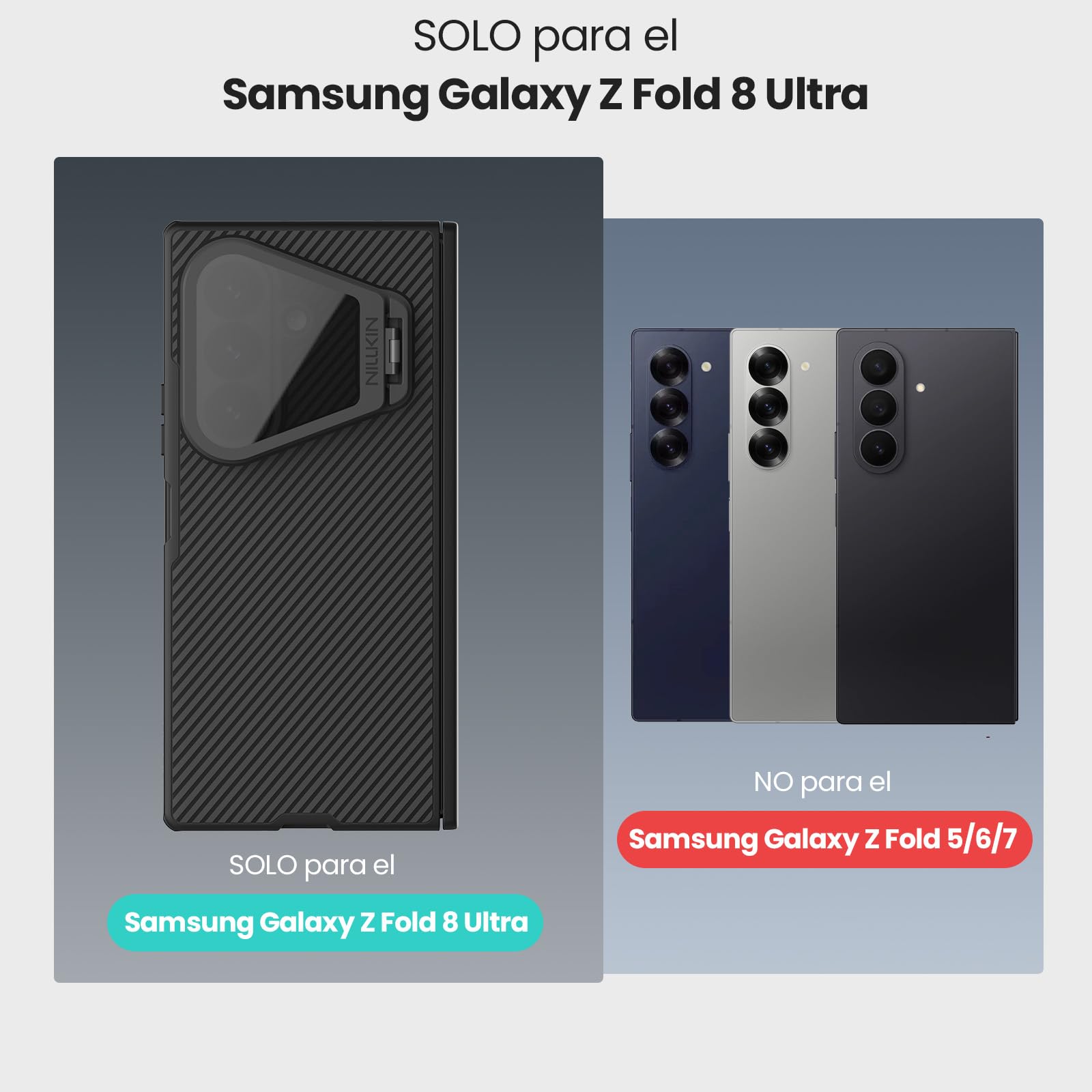 Nillkin CamShield Fold Magnética Funda para Samsung Galaxy Z Fold 8 Ultra,Diseño con Tapa Transparente,Función Soporte y Protección de la Lente,Slim Stylish (Negro)
