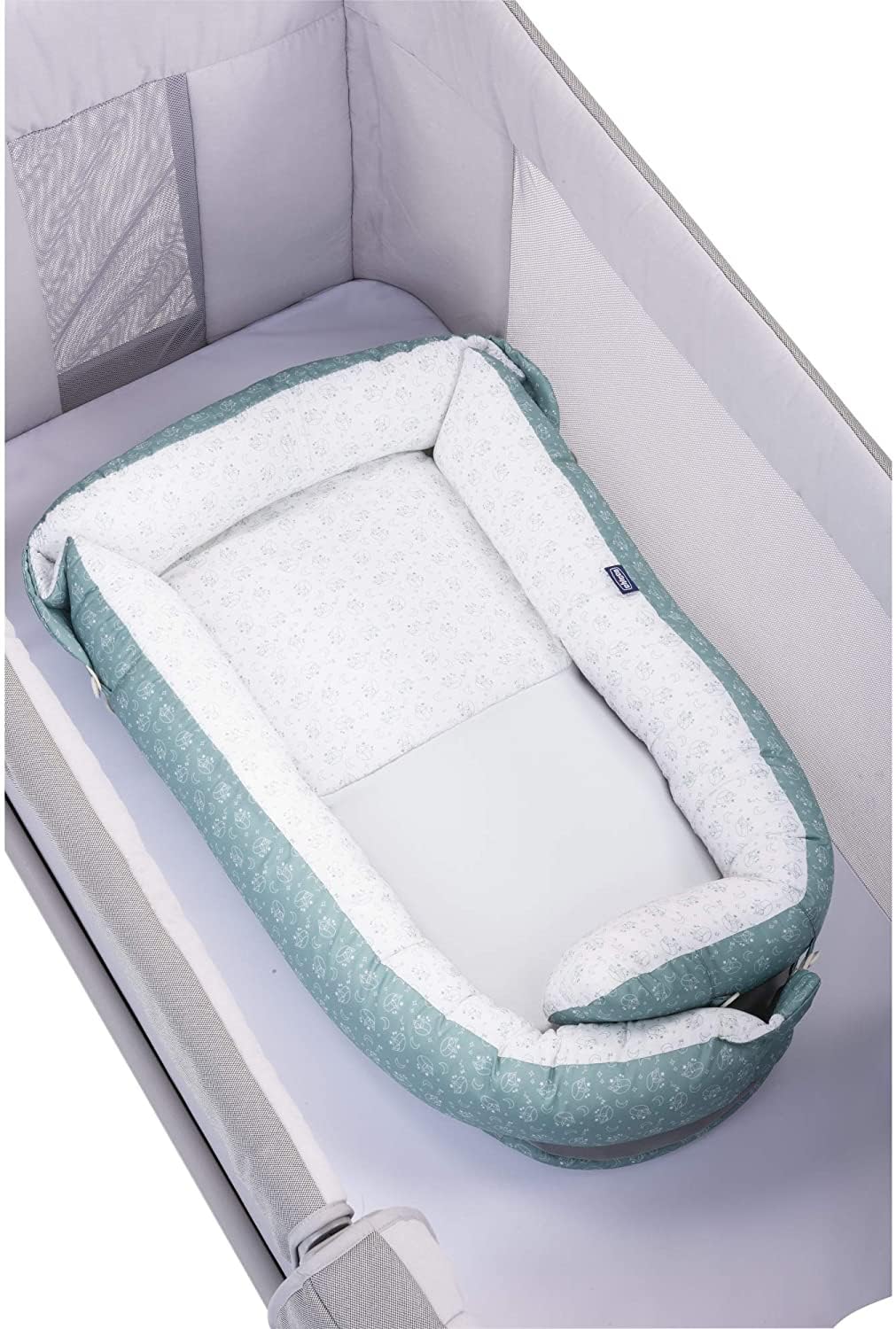 Chicco Mummy Pod, Riduttore Culla e Lettino, Impermeabile e Traspirante, con Speciale Rete 3D e Inserto anti-pipì, Regolabile, con 3 Lunghezze, Lavabile a Mano, Riduttore Neonato, Grigio, Foxy