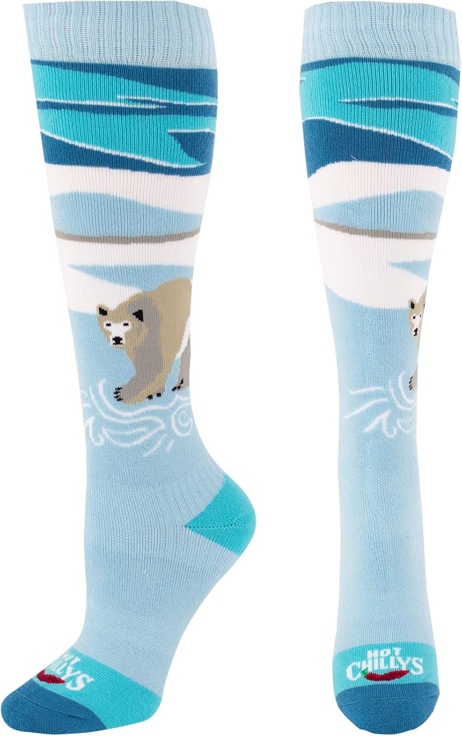 Hot Chillys Women's Fiesta Print Pattern Over-The-Calf Mid Volume Cushion Wintersports Socks
